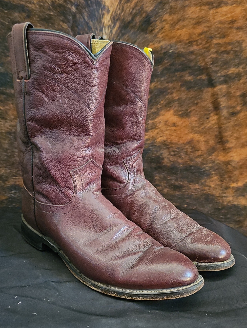 Men's Burgundy Leather Western Boots